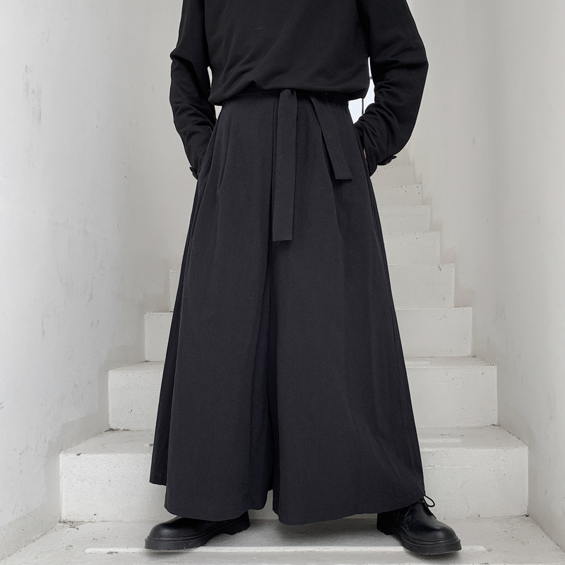 Pantalon de samouraï pour hommes, décontracté, large, Style chinois, Hakama Harajuku, Hanfu Tang, uniformes de Kendo