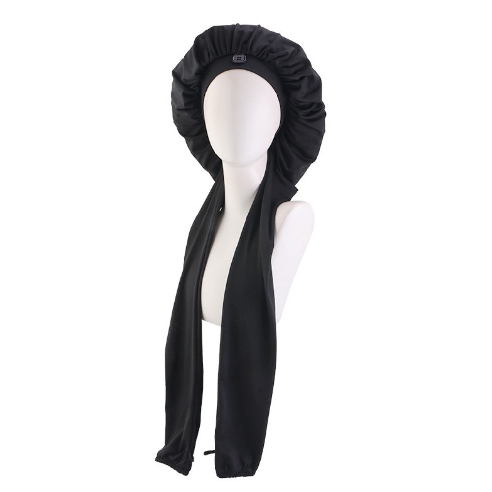 Bonnet de nuit en satin soyeux pour dreadlocks, léger et ajustable, pour cheveux longs, idéal pour dormir et se baigner, avec longue queue
