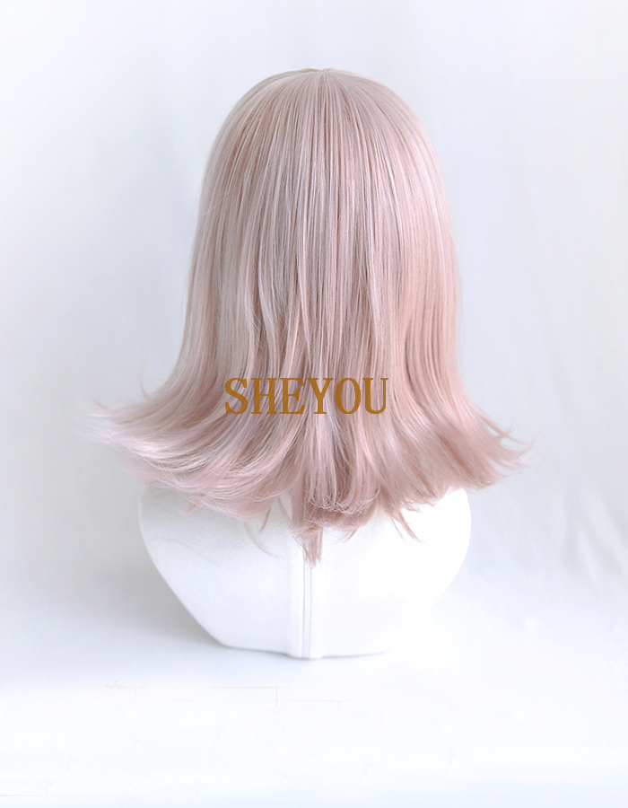 Super DanganRonpa Dangan Ronpa perruques Chiaki Nanami perruque de Cosplay synthétique rose court résistant à la chaleur + bonnet de perruque + épingle à cheveux