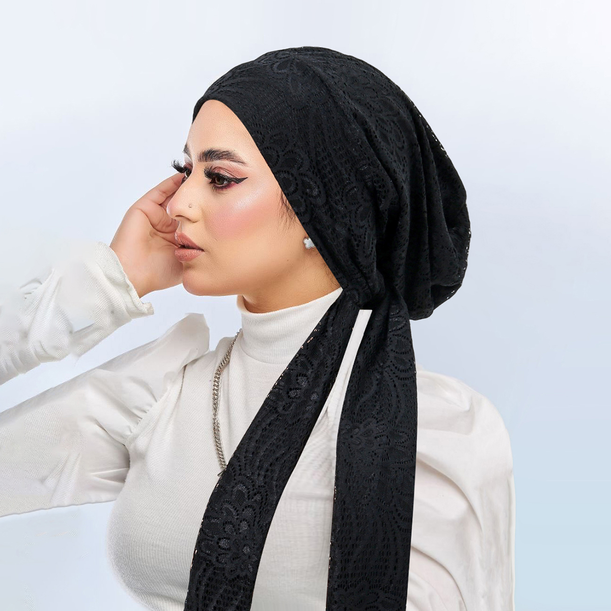 Double couche dentelle femmes Hijabs doux extensible musulman Turban chapeaux foulard dame Bandana casquettes sous-écharpe islamique perte de cheveux casquette