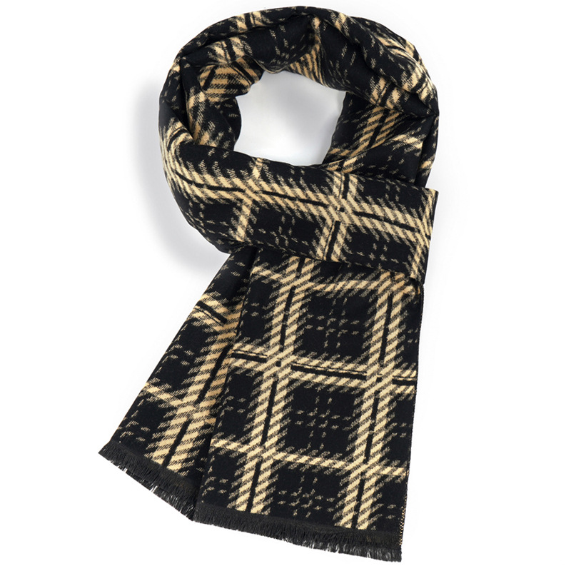 Écharpe en cachemire à carreaux pour hommes, marque de styliste, écharpes chaudes d'hiver, châles décontractés d'affaires, longues enveloppes Pashmina, cadeau de noël pour hommes