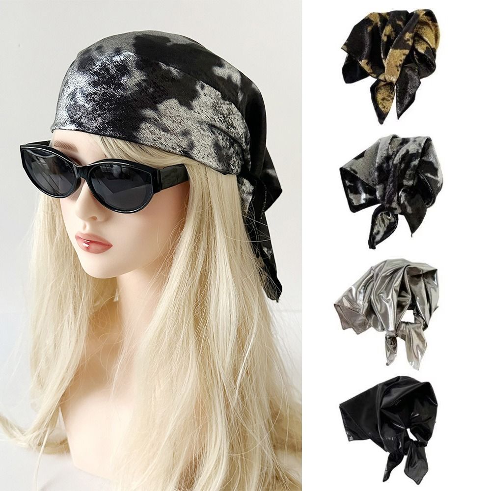 Écharpe de cheveux de luxe carrée style Hip Hop, respirante et polyvalente, châle doux, bandana punk, protection solaire