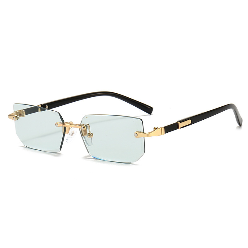 Lunettes de soleil rectangulaires sans bords, mode populaire pour femmes et hommes, petites lunettes de soleil carrées pour femmes et hommes, Oculos de voyage
