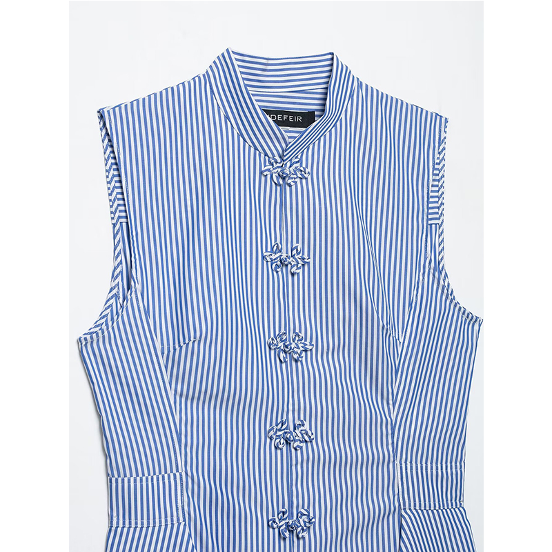 Débardeur Femme Été 2026 Nouvelle Collection Rayé Slim Col Rond Rétro Chic Urbain Élégant Voyage Vacances