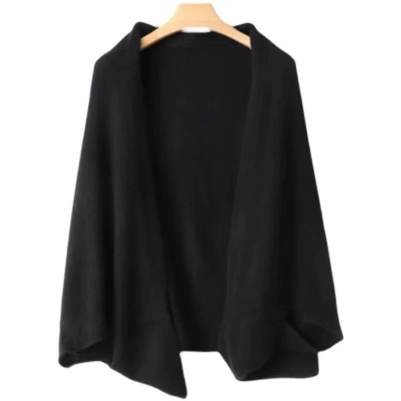 100% laine femmes tricoté châle écharpe doux chaud tricots Cardigan cape enveloppes épaule cou protéger Pashmina foulards double usage
