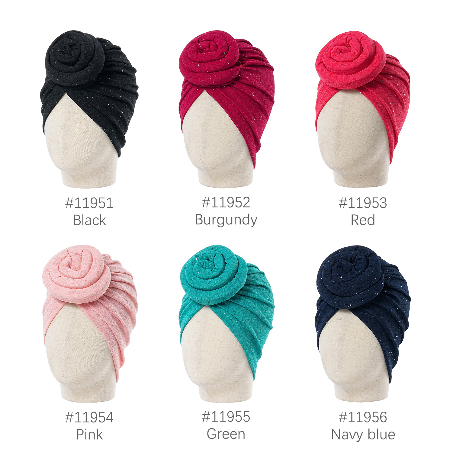 Brillant pré-fait noeud supérieur Turban fleur décor bandeau musulman dames couverture de cheveux bonnet élégant bandeau pour les femmes