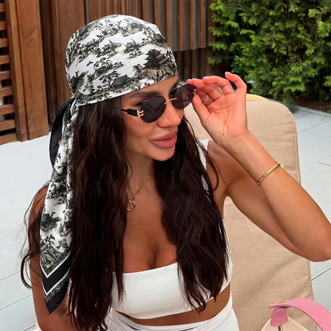 Foulard carré tendance, hijab, bandana, mouchoir, foulards en satin, foulard pour femme, châle coupe-vent premium, bandeau, cache-cou