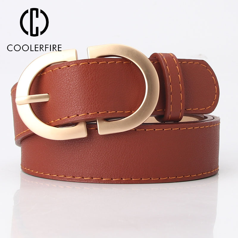 Ceintures pour femmes, style simple, marque de luxe, en cuir, pour jeans, robes, jupes, avec boucle à ardillon, ceinture fine pour filles, ceinture rétro LD2301