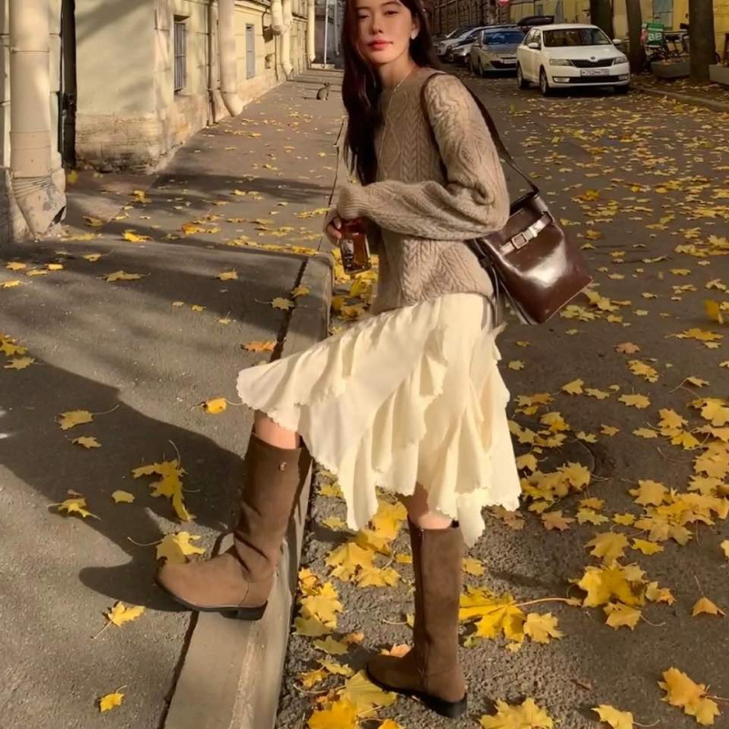 Deeptown Style coréen doux Tulle jupe femmes Fairycore élégant dentelle à volants jupes Vintage irrégulière Streetwear couches jupes