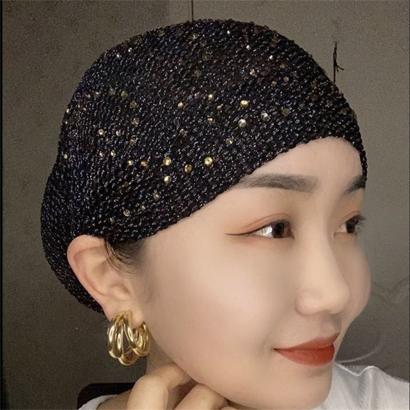 Chapeau Turban en maille respirante pour femmes, élastique, couvre-tête en dentelle, foulard musulman, Bonnet pour perte de cheveux, été