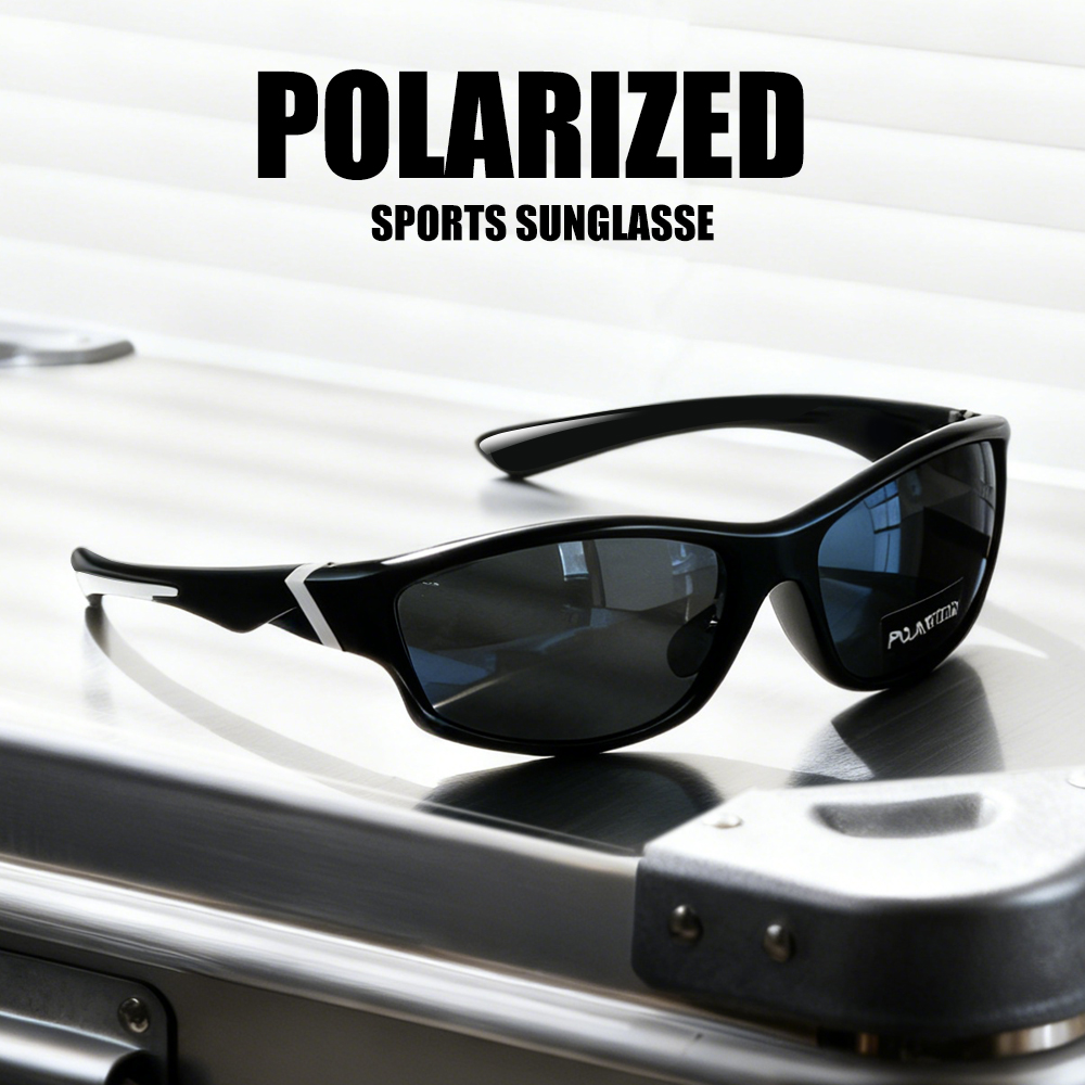 Lunettes de soleil polarisées pour hommes, lunettes de soleil de sport pour hommes: lunettes de soleil avec protection UV pour la pêche, la conduite, la course à pied, le cyclisme