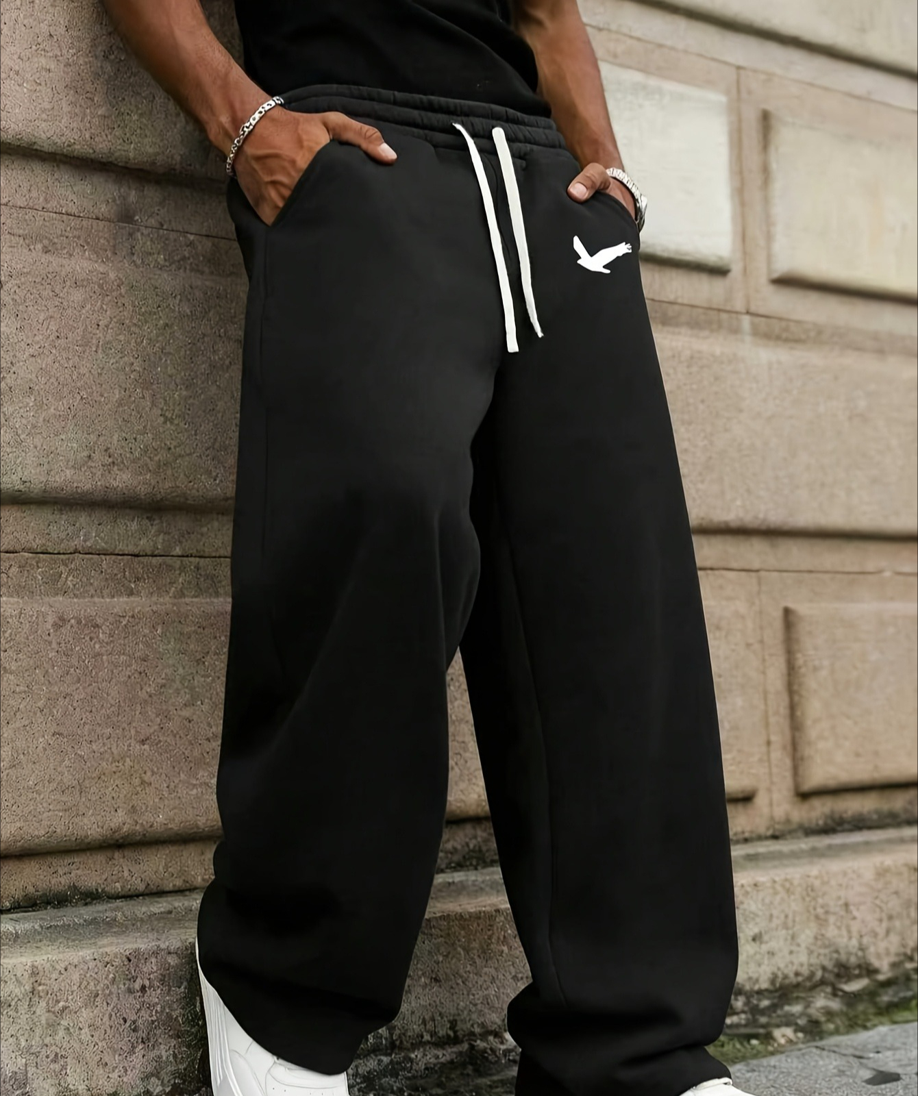 Pantalon de jogging décontracté pour hommes, coupe ample, toutes saisons, couleur unie, pantalon de sport décontracté à jambe droite, confortable, vêtements pour hommes