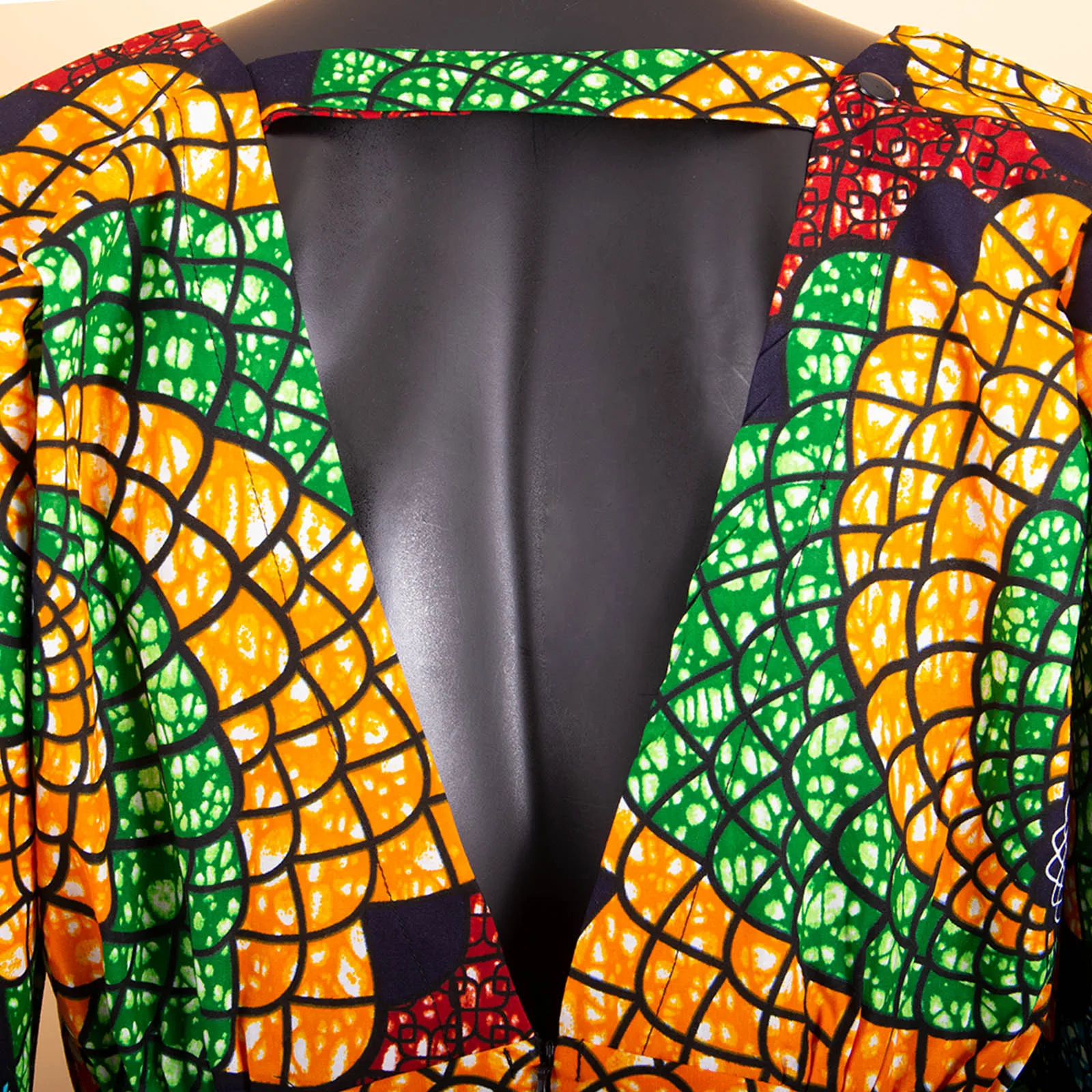 AFRIPRIDE-Robe africaine maxi en coton pour femmes, manches évasées, col en v, police et dos, longueur rinçage, A7225knit