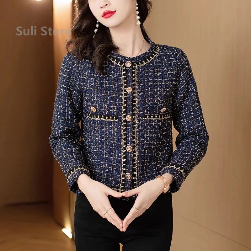 Femmes, à la mode à manches longues petite veste de Style parfumé 2025 automne hiver femme nouveau haut en dentelle de Niche, veste courte amincissante