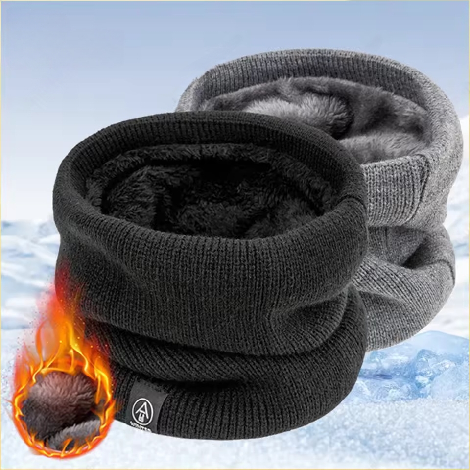 Cache-cou d'hiver, écharpe doublée en polaire, coupe-vent, cache-cou doux, isolation thermique pour hommes et femmes, accessoire cadeau d'Halloween et de Noël
