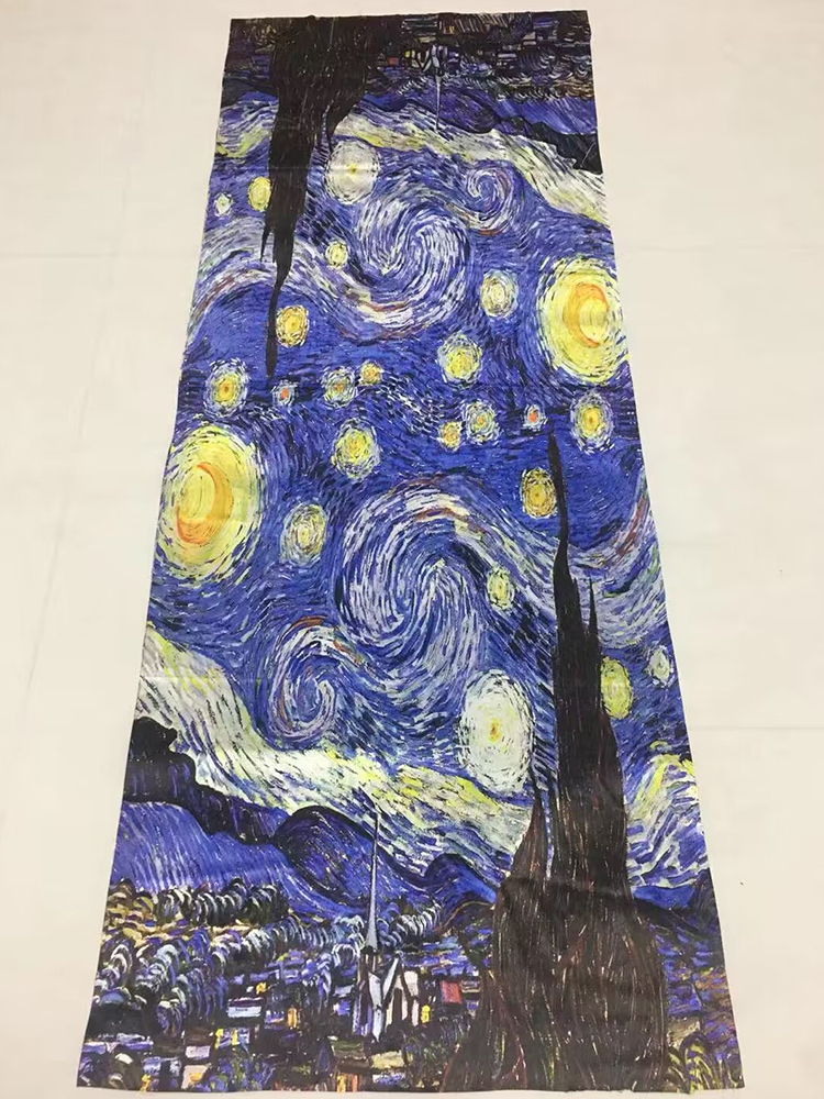 Peinture à l'huile hiver écharpe femmes luxe cachemire sensation châles Van Gogh Design extérieur foulard longue impression gland enveloppes châle