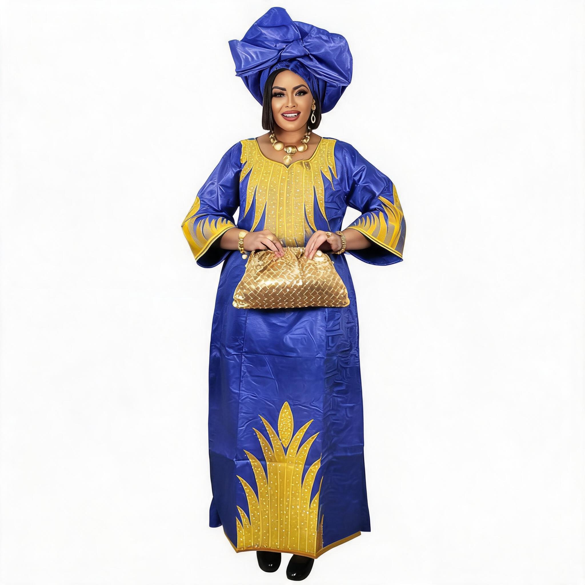 Robe africaine pour femmes, abaya brodée, grande taille, élégante, pour fêtes et cérémonies