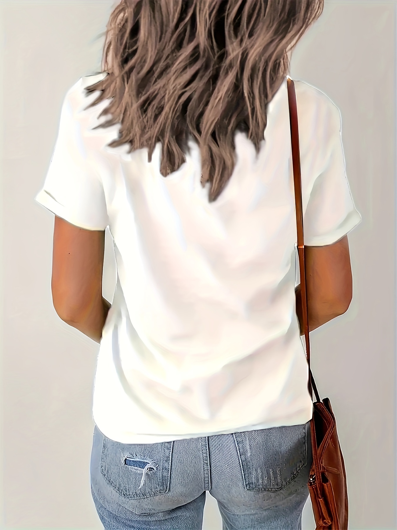 T-Shirt décontracté de couleur unie pour femmes, haut doux à manches courtes et col rond pour tenue décontractée noir, t-shirts pour dames, vêtements esthétiques