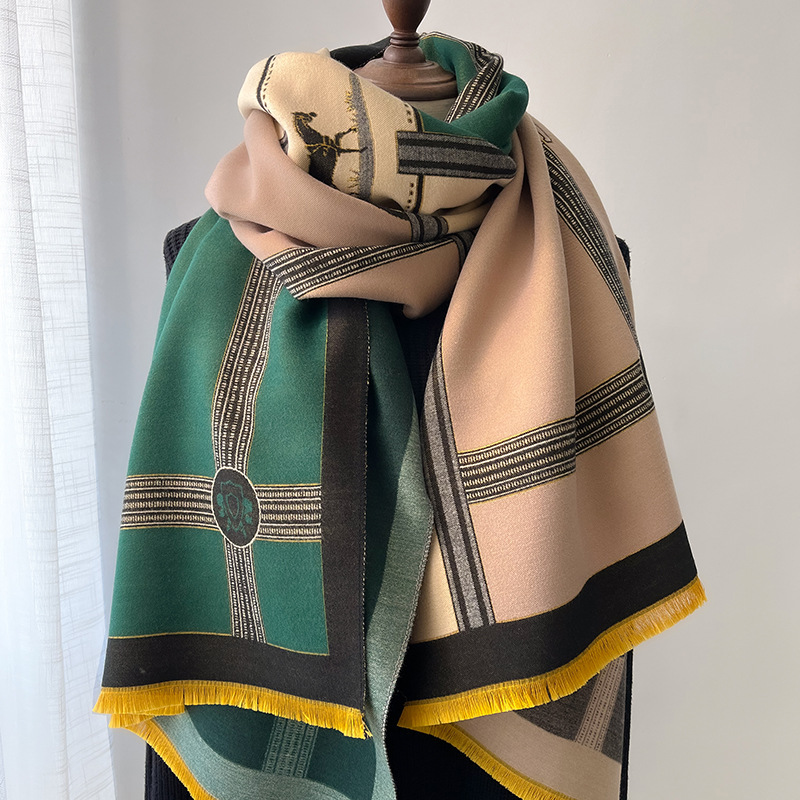 Écharpe Pashmina pour femme, châles et enveloppes, couverture en cachemire, étoles chaudes et épaisses pour l'extérieur, Bufanda, nouvelle collection automne hiver 2023