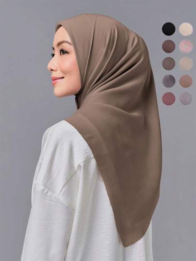 Foulard Carré en Viscose de Coton pour Femme Musulmane, Hijab, Châle Solide, Bandeau de Sauna, Enveloppes Simples pour Cheveux, Turban Islamique, 110cm