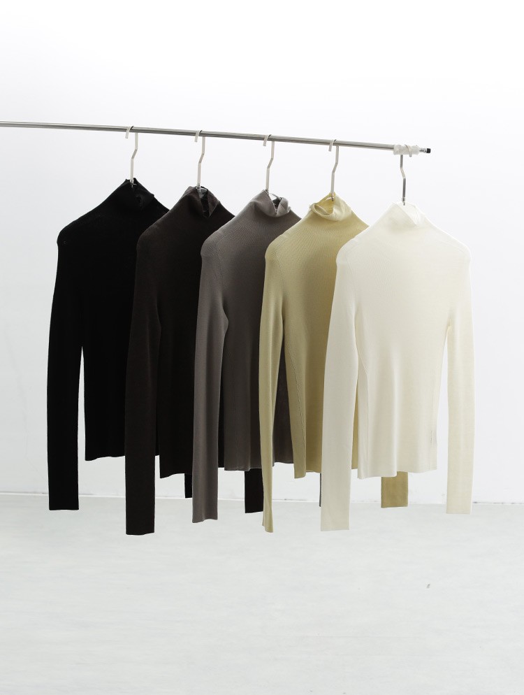 Article polyvalent ~ Pull en laine 100 %, pull ajusté, pull à col haut pour femme, nouvelle collection automne-hiver