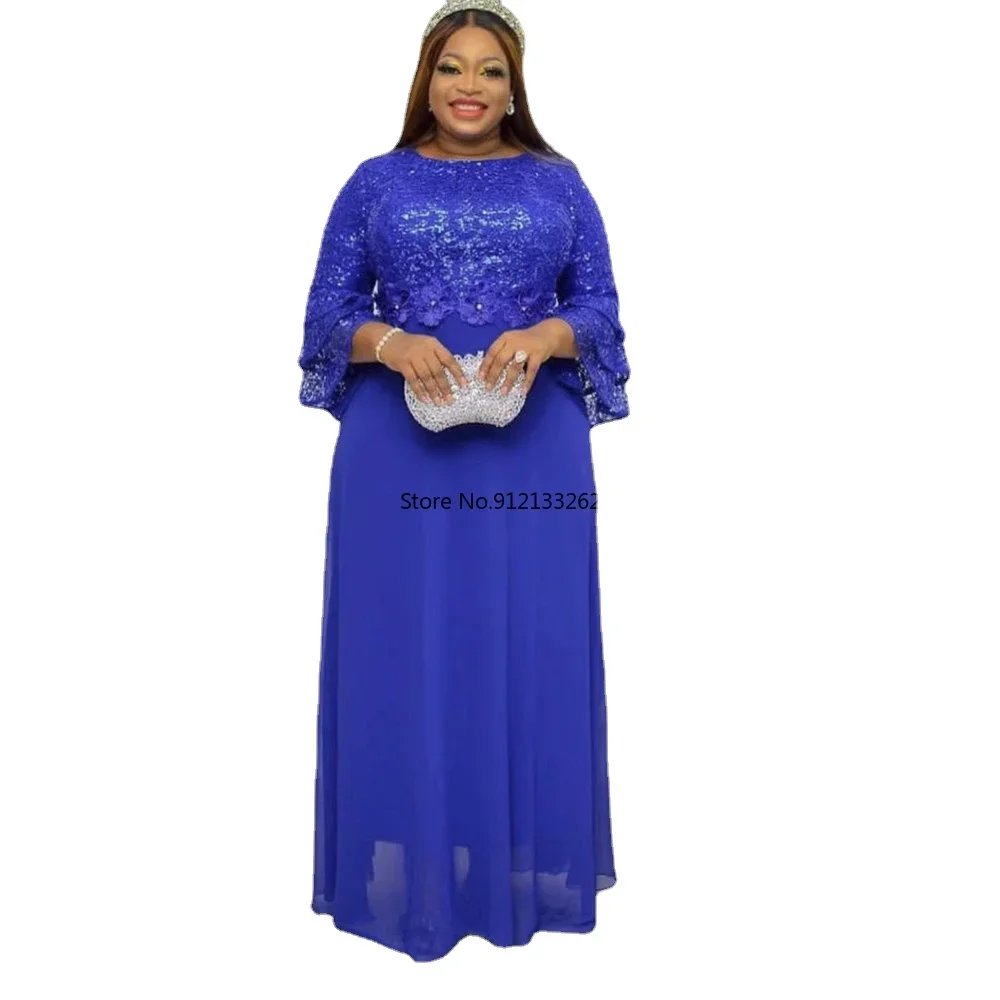 Robes de Soirée Africaines Personnalisées pour Femmes 2025 – Nouvelle Collection Dashiki Ankara en Dentelle, Robes de Mariage Élégantes, Maxi Robes Musulmanes Turques Grandes Tailles