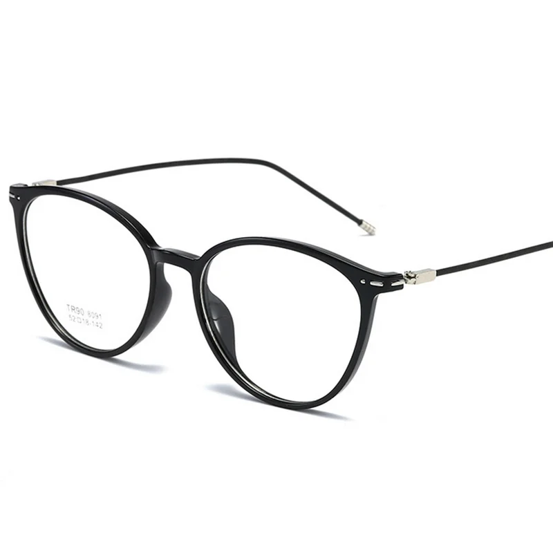 Lunettes de myopie à finition carrée rondes pour femmes et hommes, jambes fines en métal, lunettes à vue courte, Prescription-0.5 -1.0 -1.5 -2.0 à -9.0