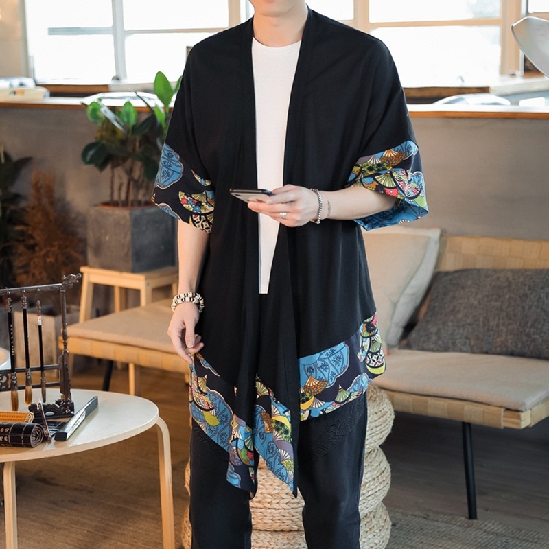 Cardigan kimono japonais pour hommes, costume de samouraï Haori MiHaori KK001