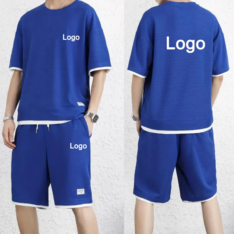 T-shirts imprimés personnalisés pantalons courts costume 2 pièces hommes mode d'été à manches courtes ensemble de survêtement Shorts Streetwear t-shirt hauts