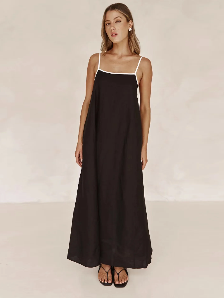 Robe caraco en coton pour femmes, robe de loisirs de vacances, simple, ventilé, ourlet large, été, printemps, documents d'abonnés à la mode