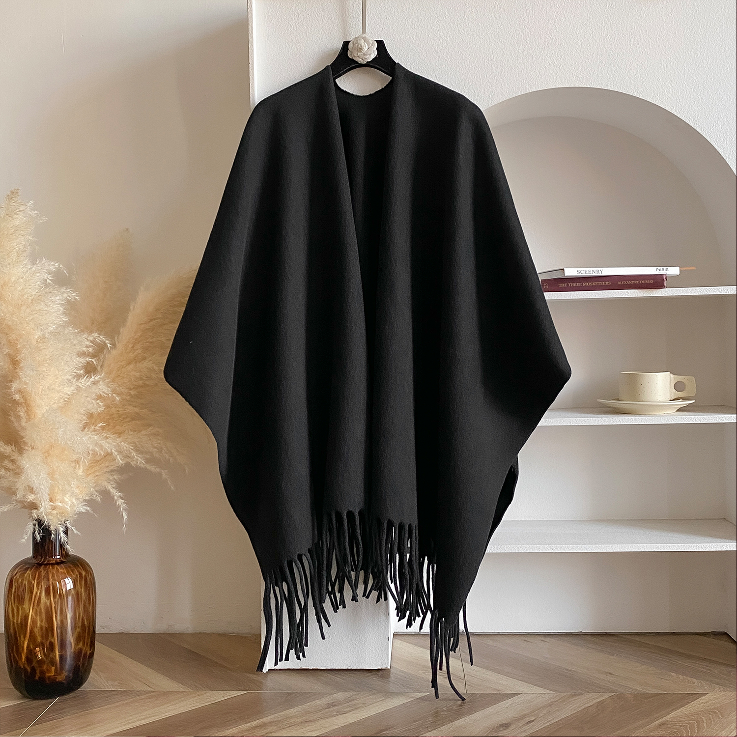 Hiver femmes Poncho chaud châle Double face concepteur épaississement couverture de luxe écharpe femme Cape cachemire Pashmina Cape étole