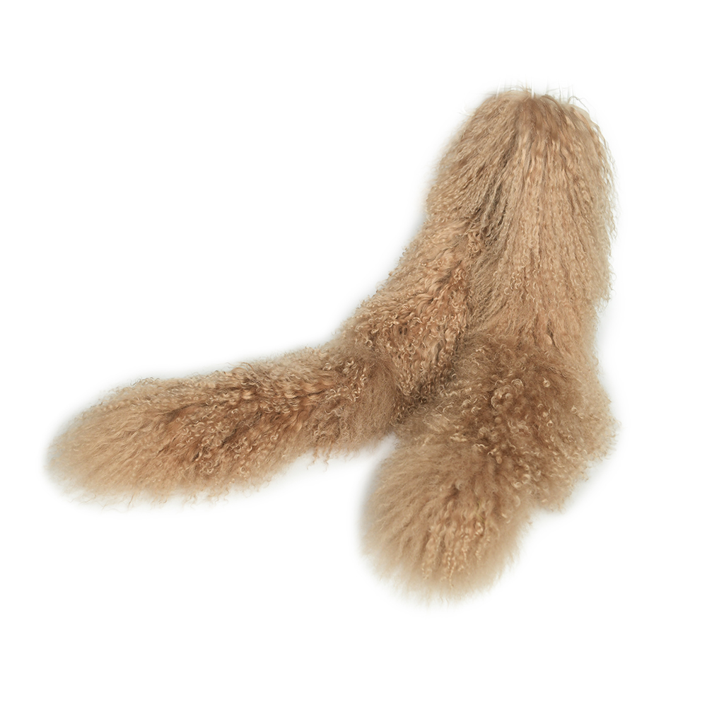 Luxueux 130 cm écharpe en fourrure d'agneau mongole accessoire d'hiver élégant avec toucher doux