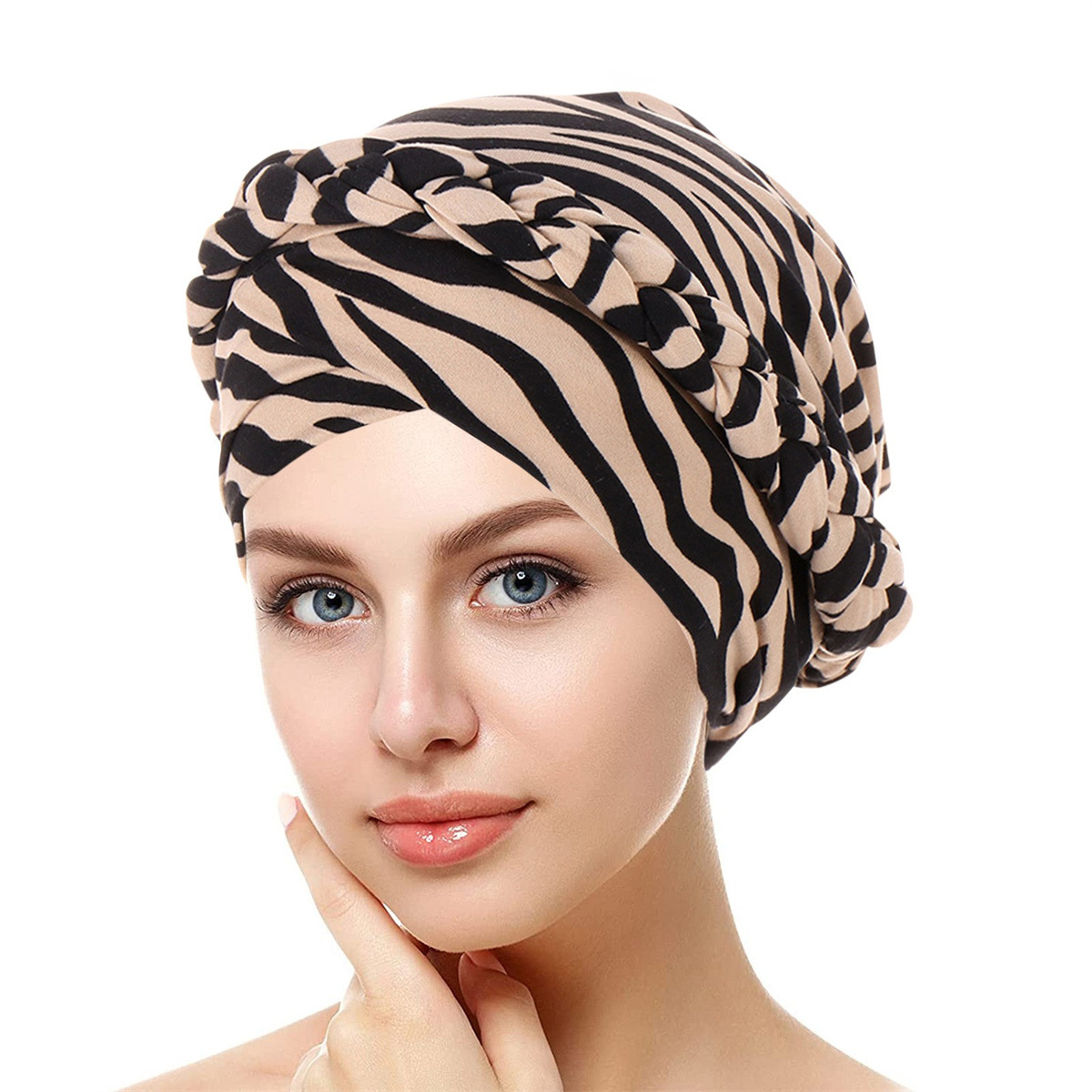 Casquette Hijab musulmane croisée sur le front pour femmes, Turban doux et élastique pour dames, imprimé à la mode, pour Ramadan, nouvelle collection 2024