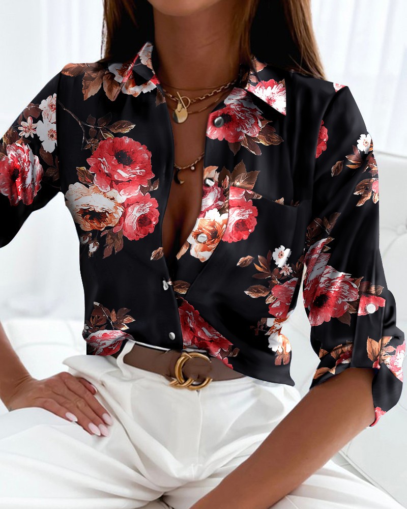 Chemisier élégant pour femmes, haut de tempérament, manches longues, imprimé à rayures, bureau, Slim Fit, chemise avec poches, printemps et automne, 2023