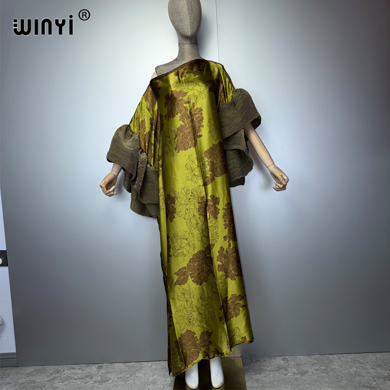 Robe Kaftan Rétro WINYI pour Femmes Musulmanes, Abaya Ample de Luxe pour les Fêtes, Vêtements de Soirée de Dubaï pour Femmes du Moyen-Orient