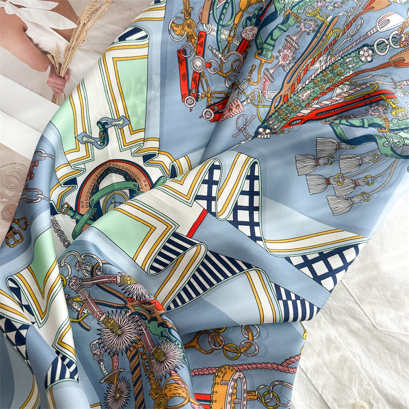 Foulard en soie sergé châles roulés à la main 90*90 cm foulards de mûrier manuels de créateur 100% soie naturelle mère cadeau châles de cou de tête