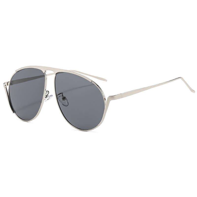 Lunettes de soleil oversize style pilote, nouveauté, monture métallique vintage, lunettes de soleil tendance pour femme, design de marque de luxe, pour l'extérieur