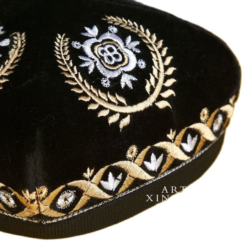 Chapeaux musulmans pour hommes, chapeau de prière en coton, Kufi islamique, juif, à quatre coins, pour fête, danse, luxe 03121