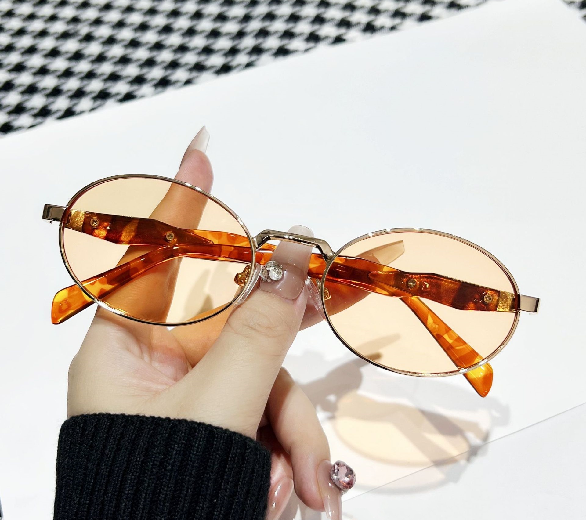 Lunettes de soleil ovales rétro tendance pour femmes et hommes, unisexe Y2K, Vintage, Design à la mode, rondes, 2024