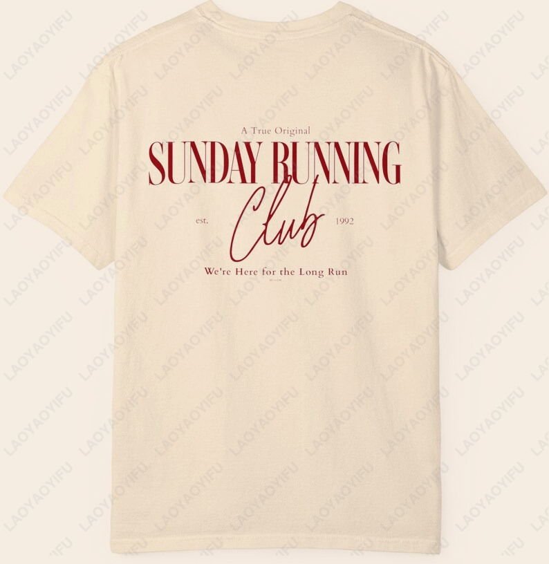 Sunday Running Club chemise motivation mignon esthétique entraînement T-Shirt pour les femmes à la mode meilleur ami cadeau drôle impression couverture en coton