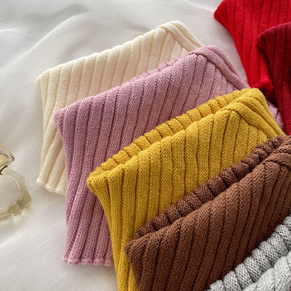Écharpe tricotée à faux col pour femme, chaude, col roulé, chauffe-cou, détachable, coupe-vent, hiver