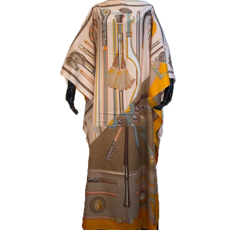 Robe africaine pour femmes, élégante, imprimée, style boho, kaftan, maxi, Turquie, abinjaya riche, caftan, été