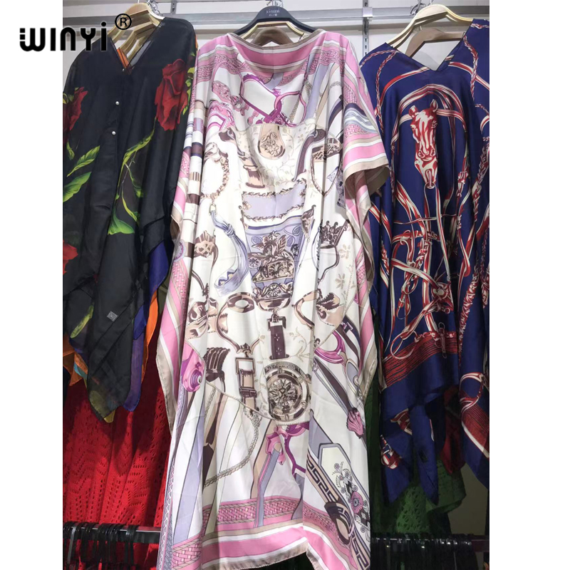 WINYI robe mode turquie robes bohême imprimer Dashiki femmes musulmanes longue caftan été couleur robes africaines pour femme vestido