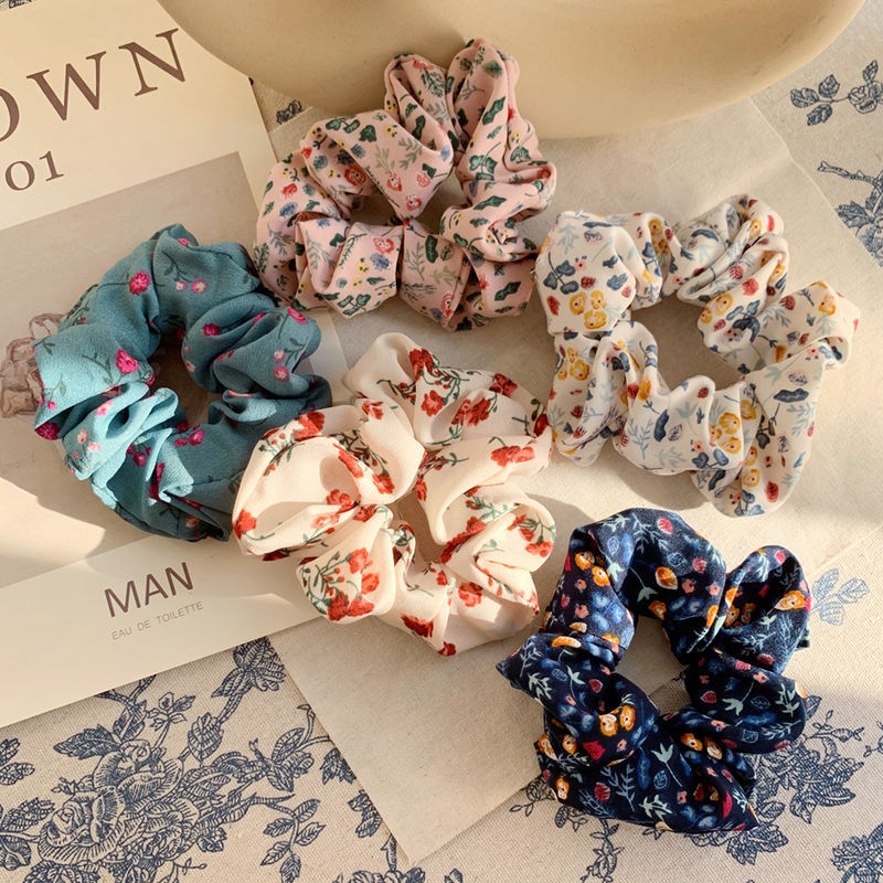 5 pièces de petits serre-têtes en tissu à motifs floraux, accessoires pour cheveux pour filles, corde à cheveux en tissu français pour femmes