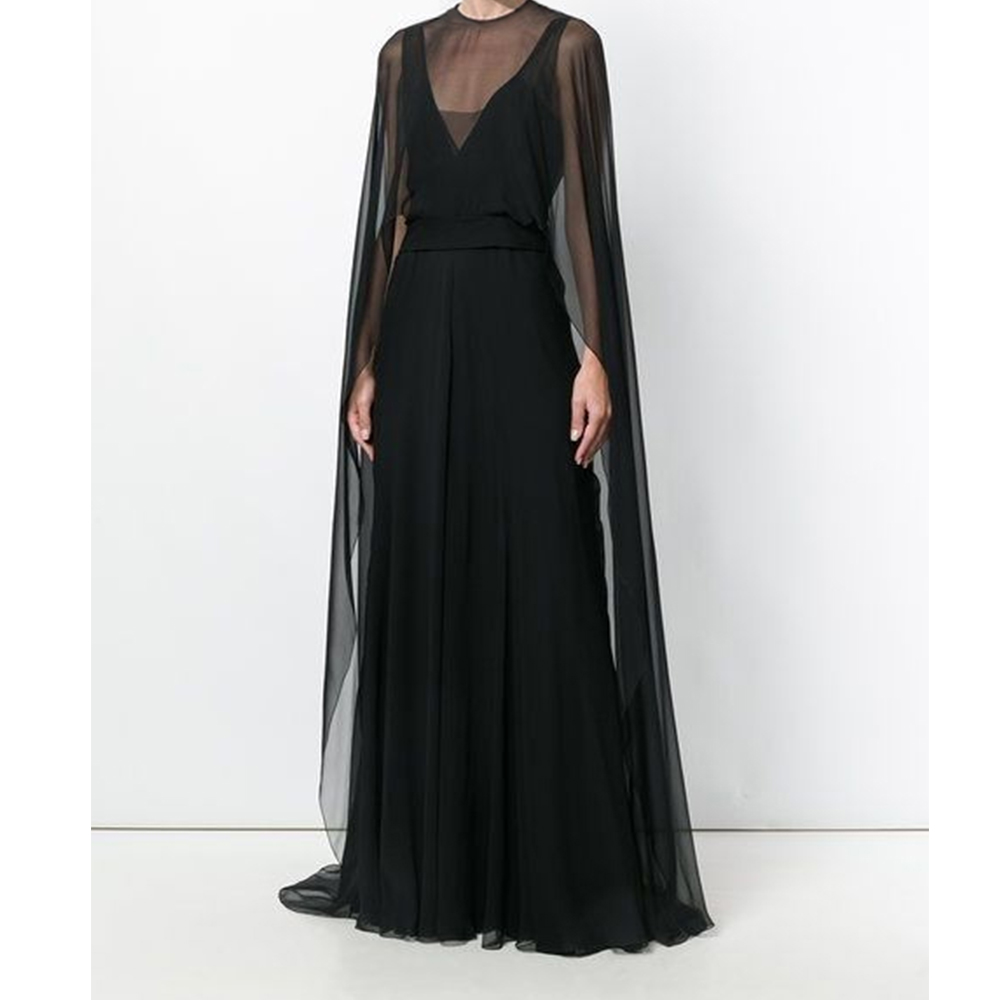 Cape en mousseline de soie pour femmes, Vintage, maille transparente, châle, asymétrique, fluide, pour robe de soirée, couverture courte, Poncho