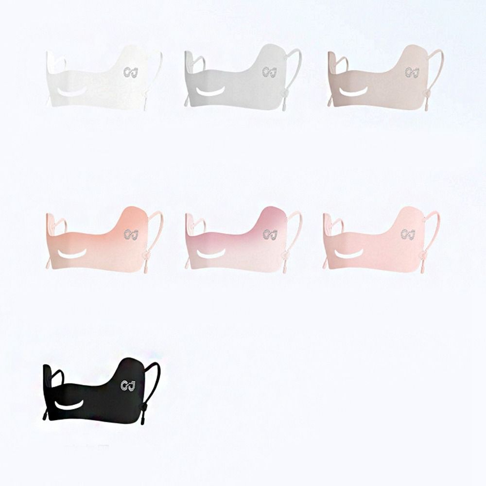 Écharpe de protection solaire en soie glacée, masque de protection solaire en Nylon respirant, couverture faciale d'été, voile de protection solaire, masque Gini de couleur unie