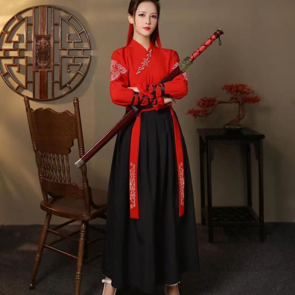 Robe Hanfu Tang Kimono Brodée de Style Chinois pour Femme, Costume de brevWushu, Cosplay Traditionnel, Vêtements financièrement