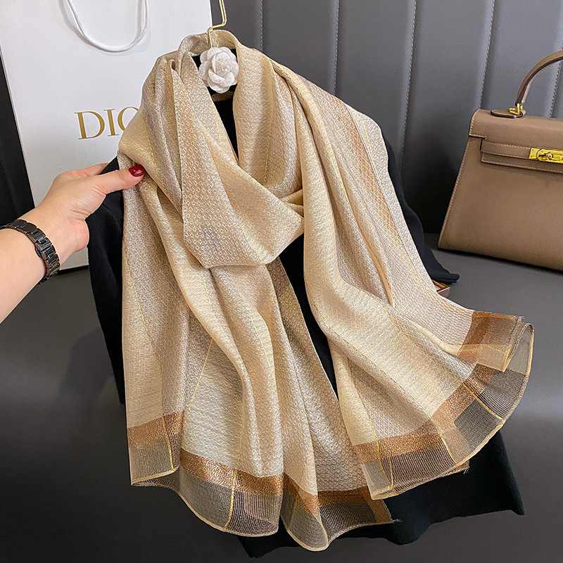 Longue écharpe de luxe pour femmes, Hijab élégant pour dames, pour voyage, plage, tache douce, châle, Imitation soie, printemps