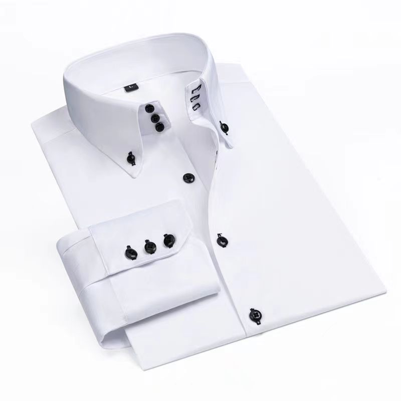 Chemise blanche à manches longues pour hommes, chemise décontractée, coupe couvertes, vêtements d'affaires formels, coréen, non repassage, printemps, automne, nouveau