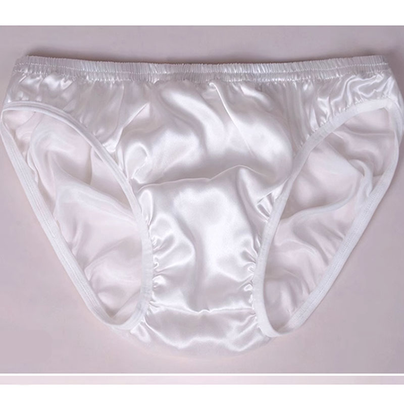 Sous-vêtements 100% soie de mûrier pour hommes, slips sexy à taille basse, doux, respectueux de la peau et soyeux, culotte en soie de haute qualité, grande taille